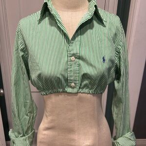 Ralph Lauren Green Striped Women's Top